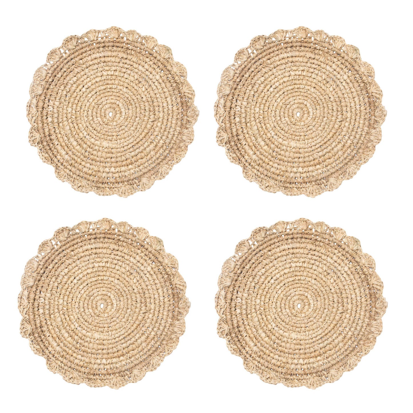 Blossom Natural Round Placemat Flower