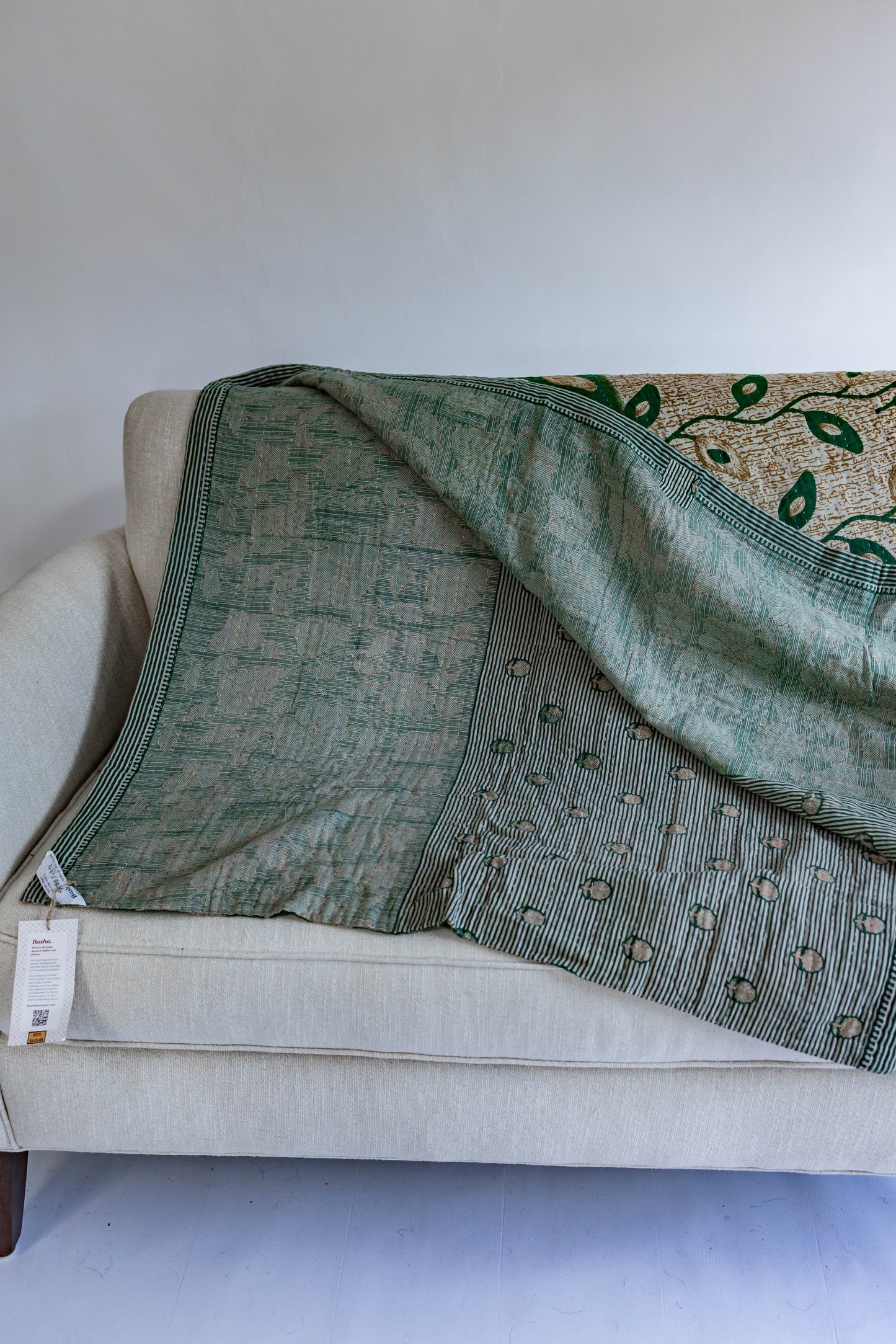Upcycled Sari Kantha Quilt