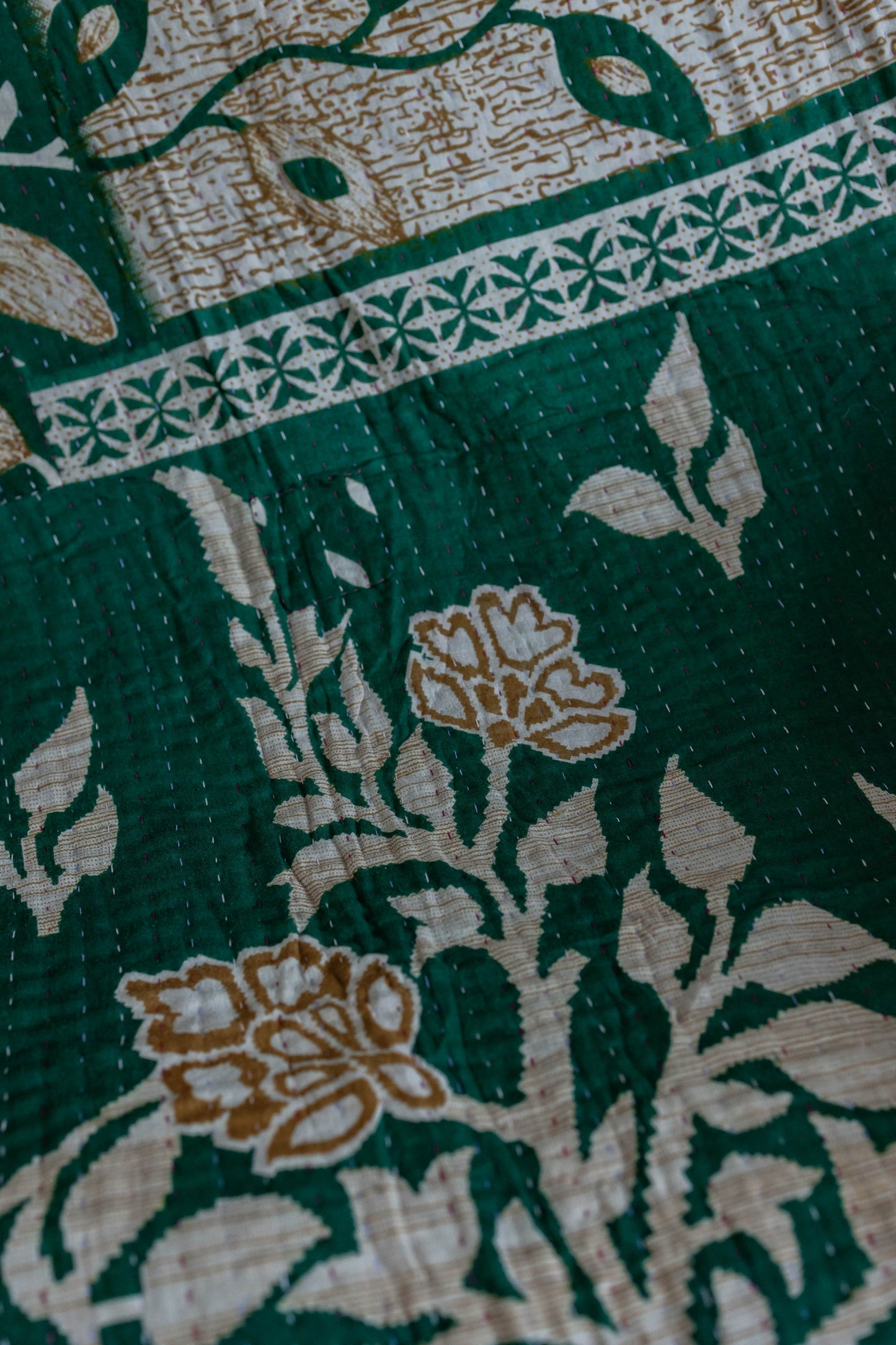 Upcycled Sari Kantha Quilt