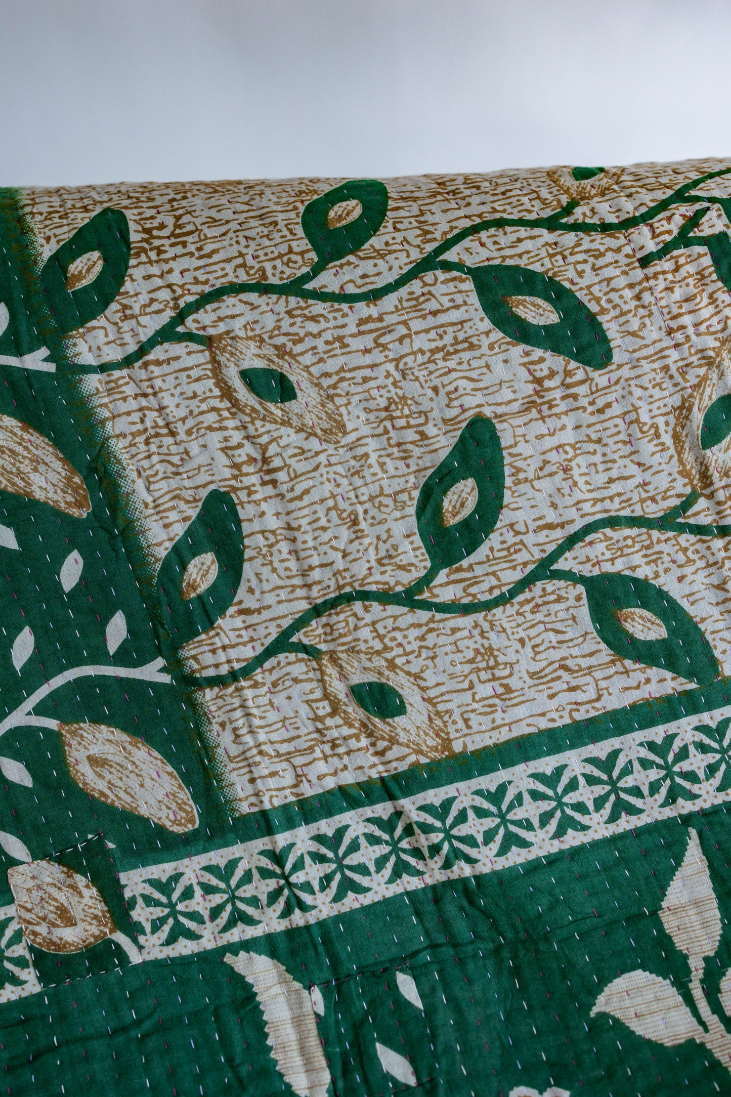 Upcycled Sari Kantha Quilt