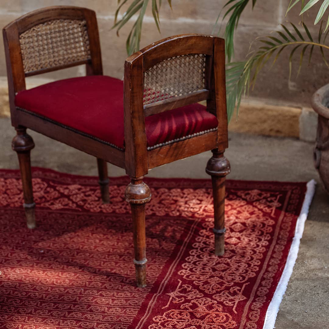 Red Arabesque hand-knotted carpet