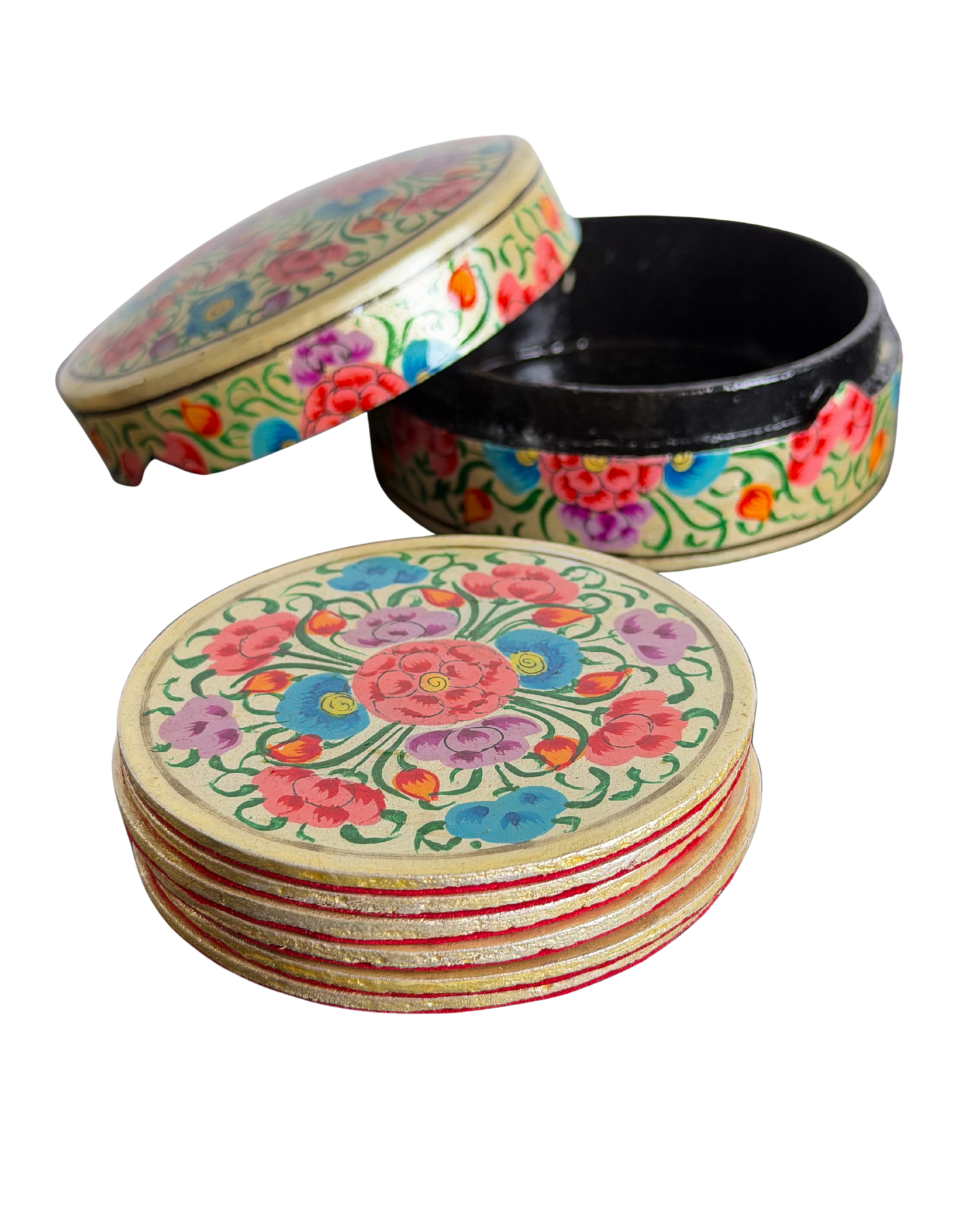 Kashmiri Papier-Mâché Coaster Set (6)