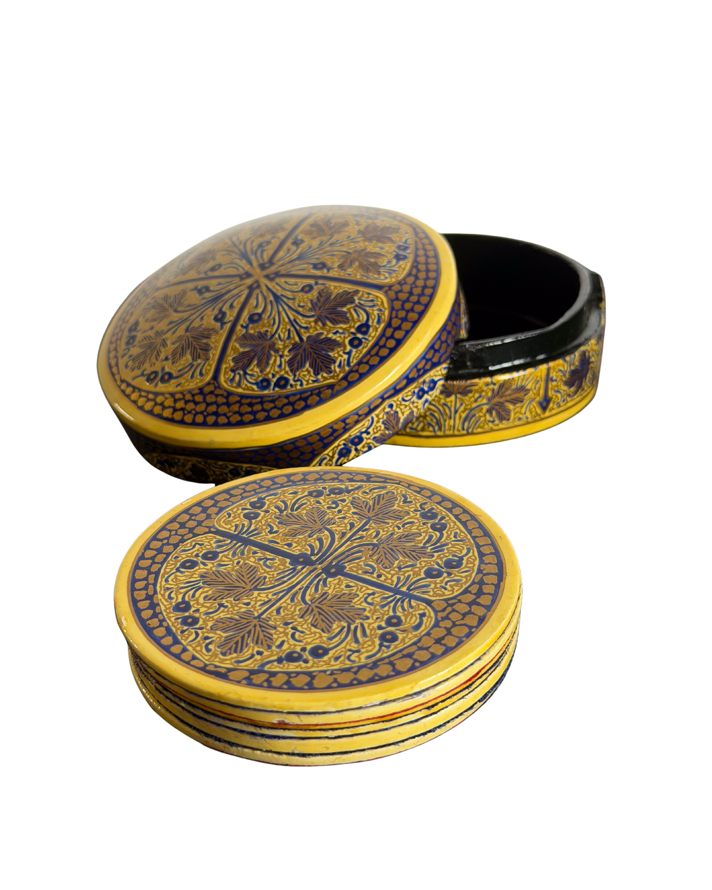 Kashmiri Papier-Mâché Coaster Set (6)