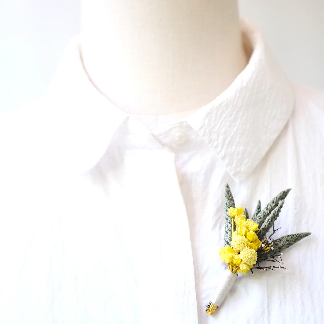 Mimosa Boutonniere Pin