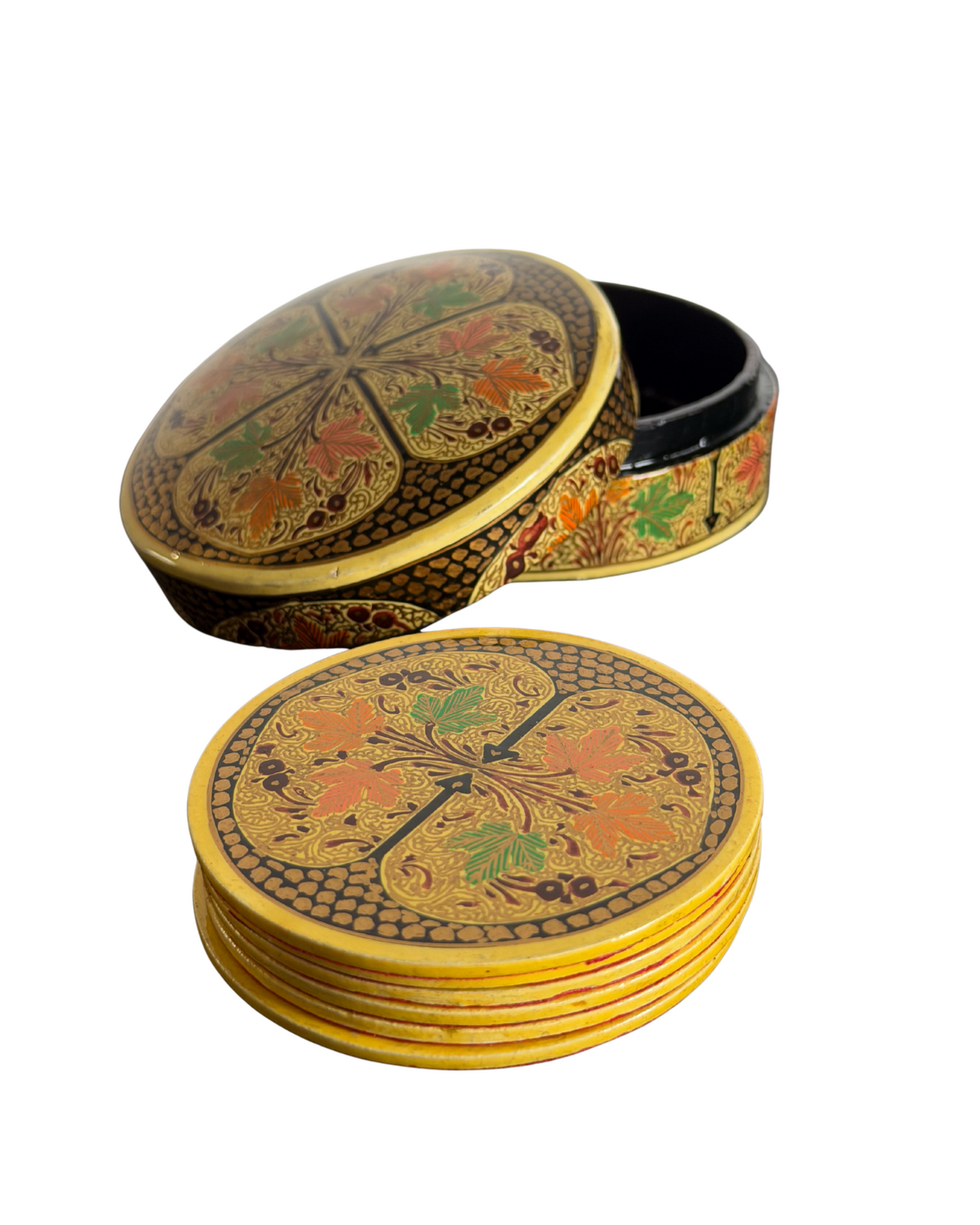 Kashmiri Papier-Mâché Coaster Set (6)