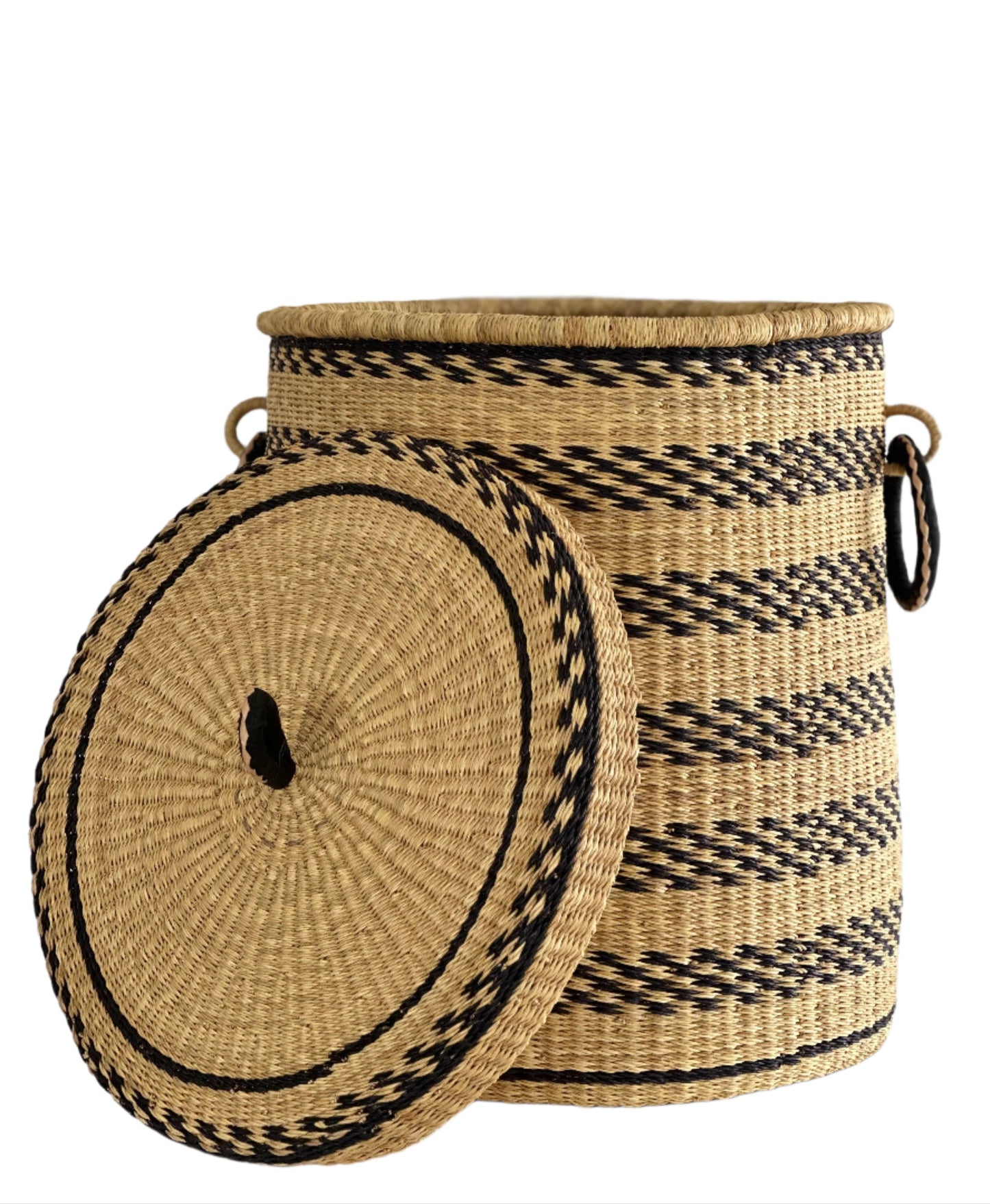 Bolga Hamper Basket - Stripe