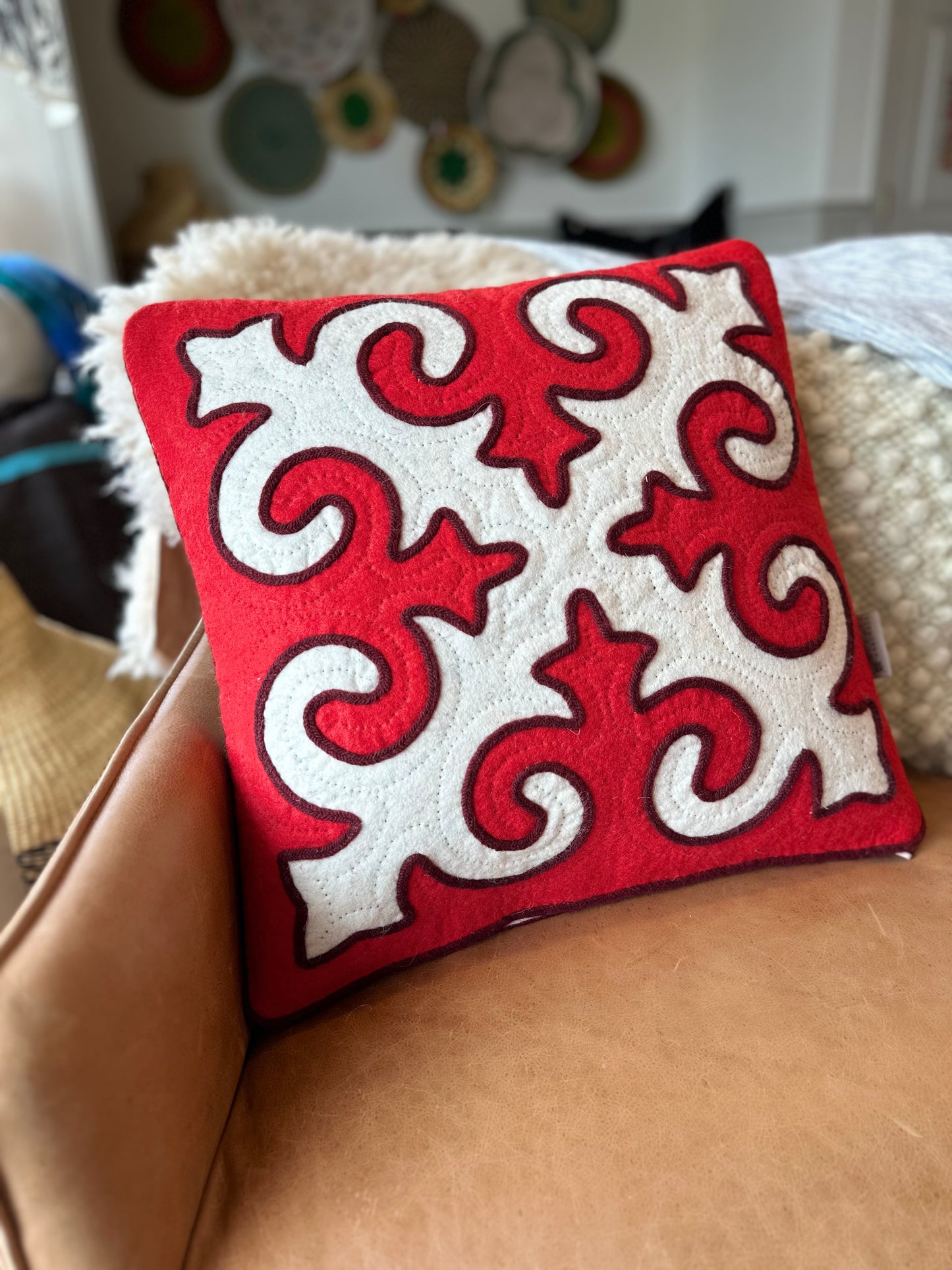 Festive Shyrdrak Square Cushion Cover
