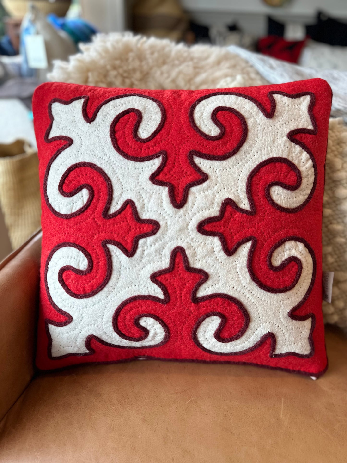 Festive Shyrdrak Square Cushion Cover