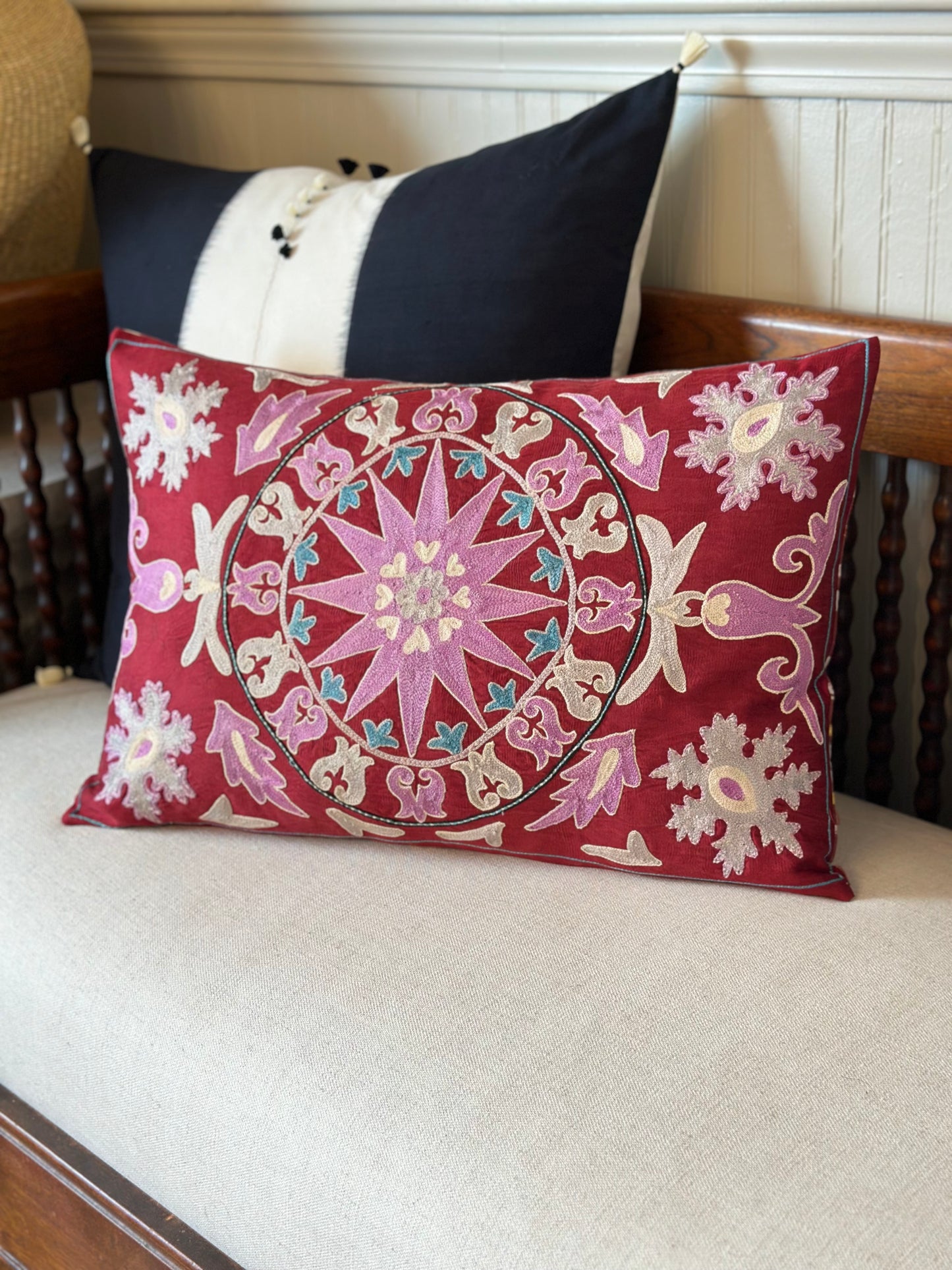 Suzani Star Lumbar Cushion Cover