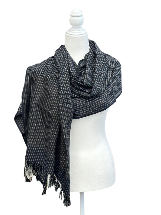 Tulsidas Black Hand Spun & Woven Scarf