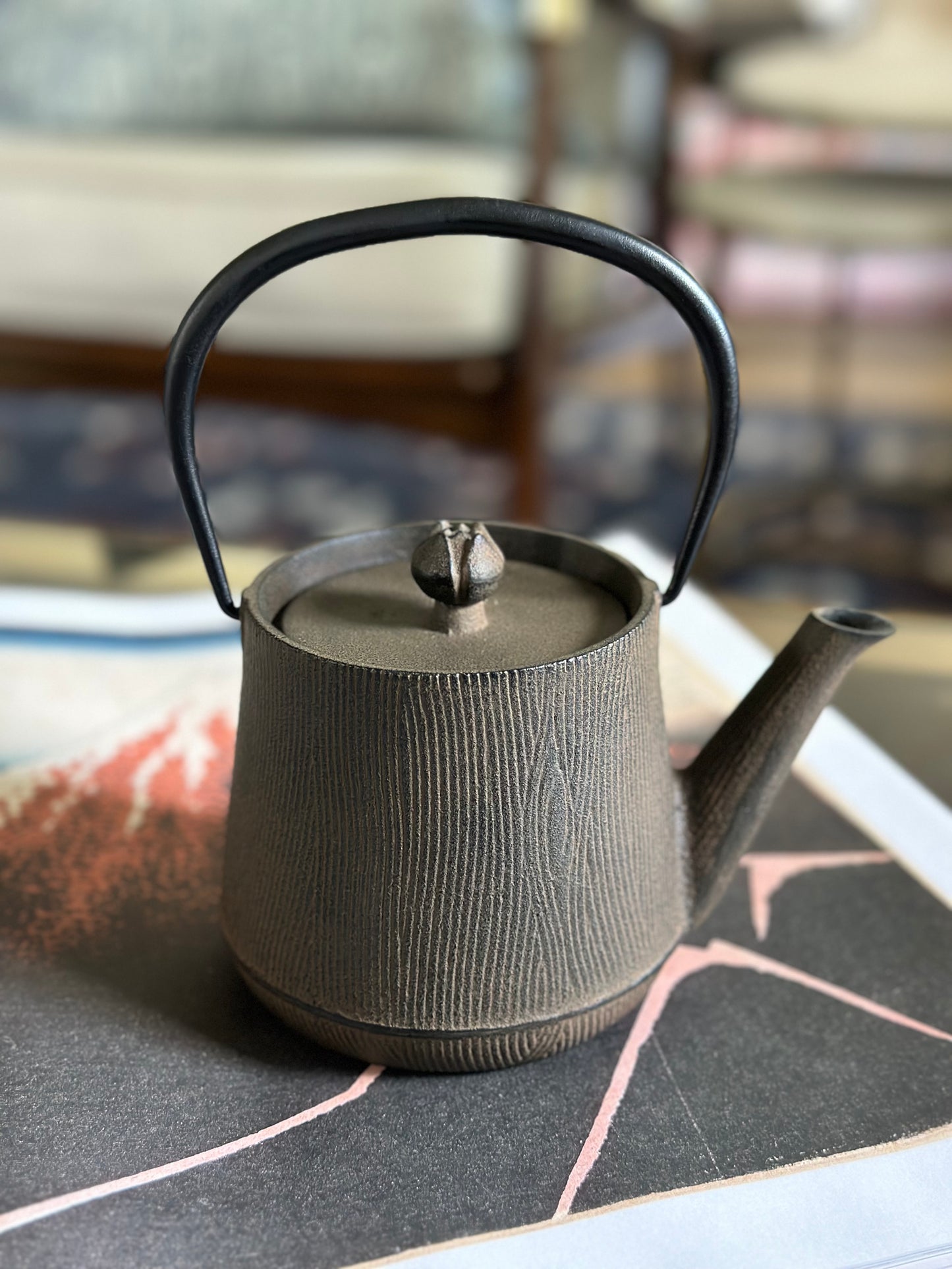 Woodgrain Iron Tea Kettle