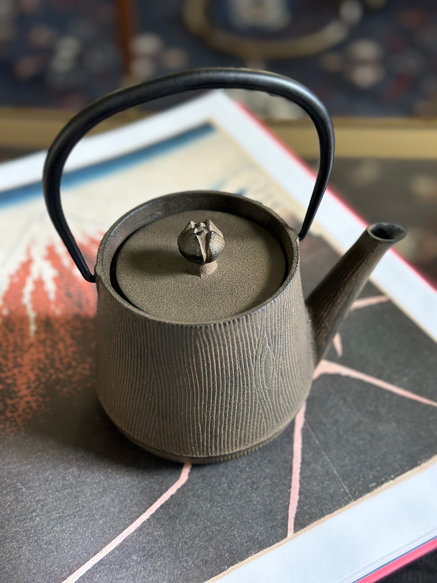 Woodgrain Iron Tea Kettle