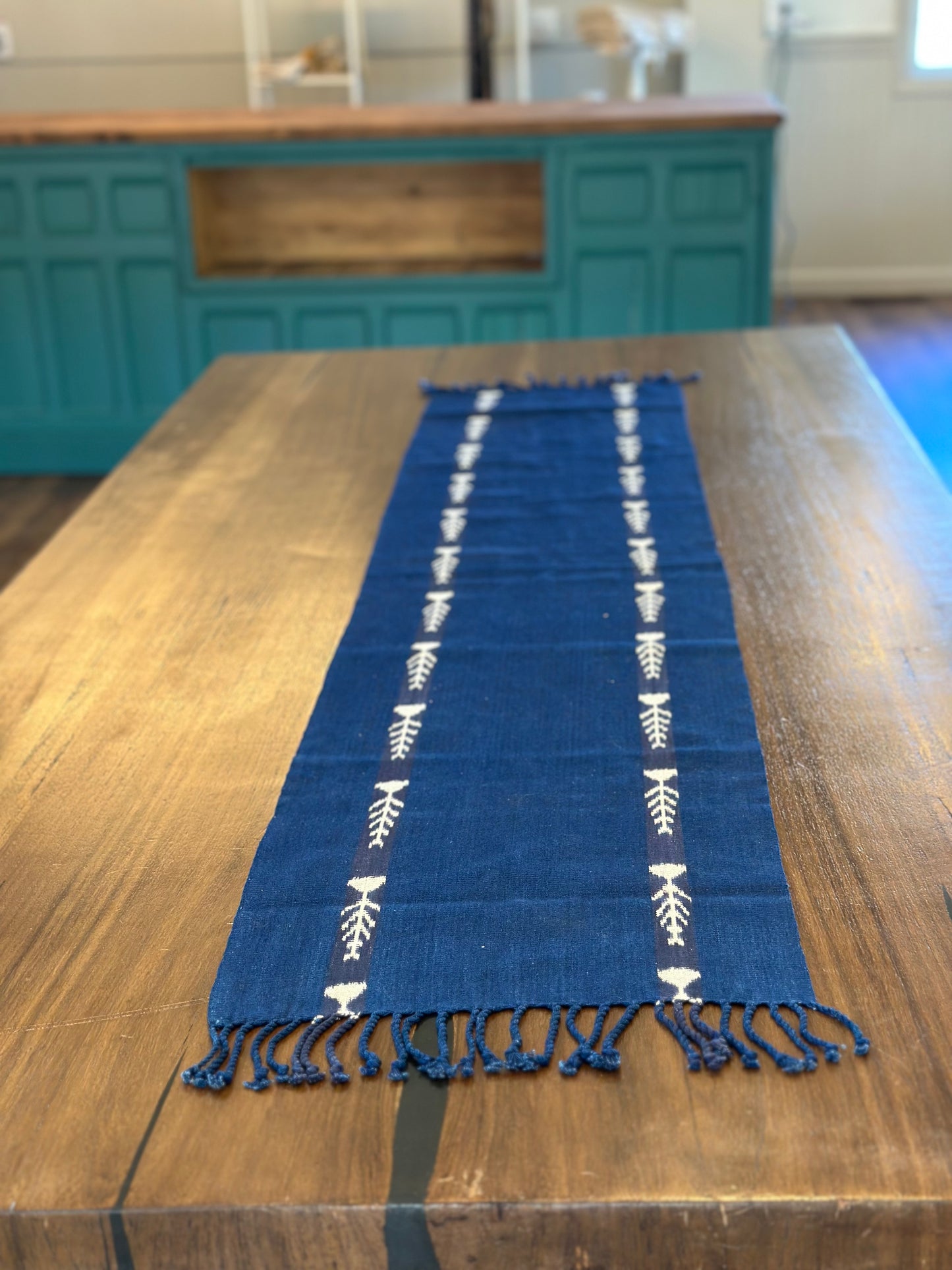 Indigo Jaspe Table Runner