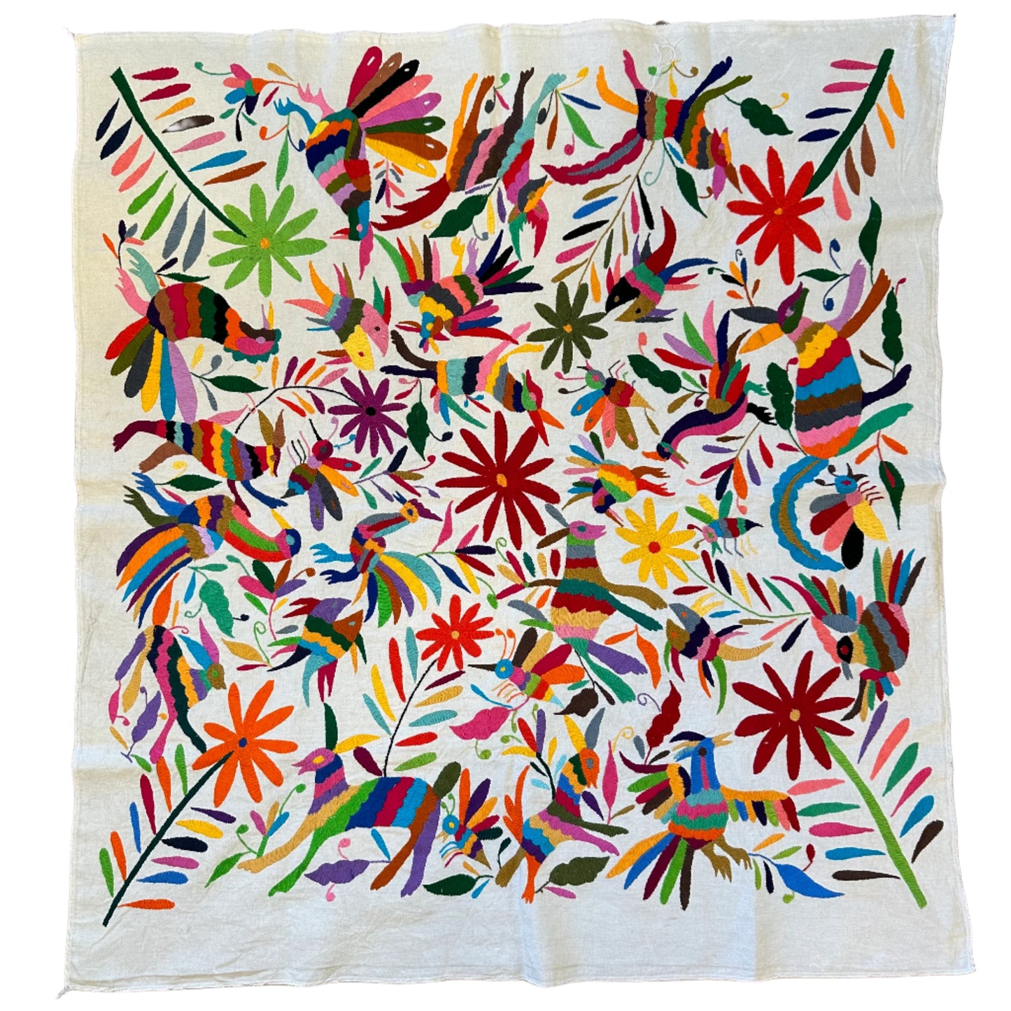 Otomi Embroidered Canvas Rainbow