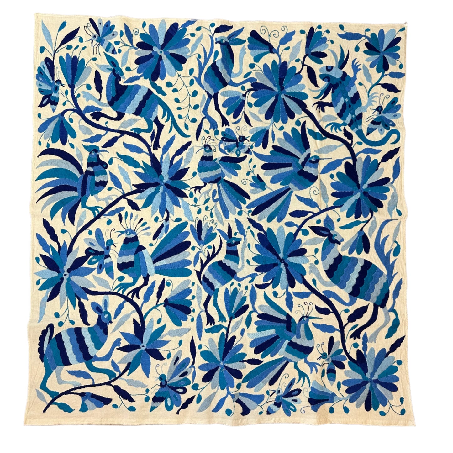 Otomi Embroidered Canvas Bending Blues