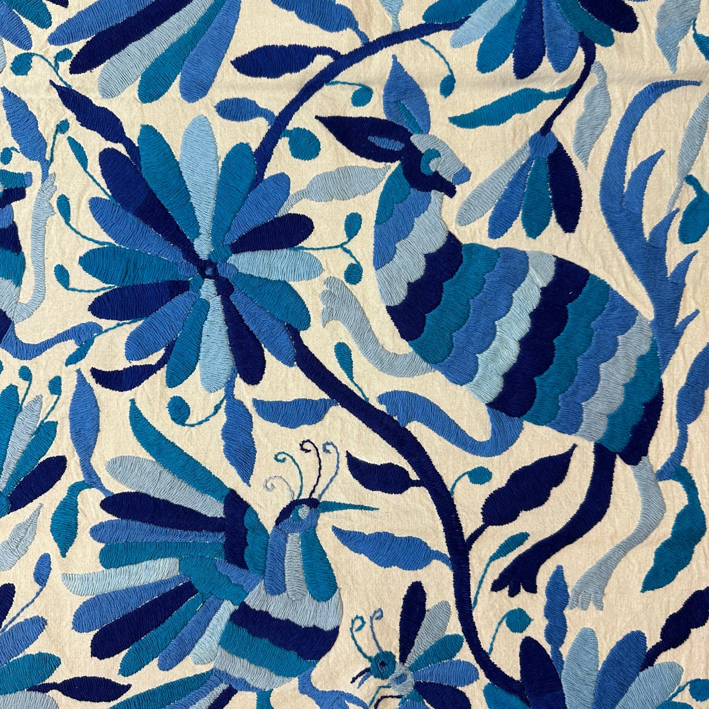 Otomi Embroidered Canvas Bending Blues