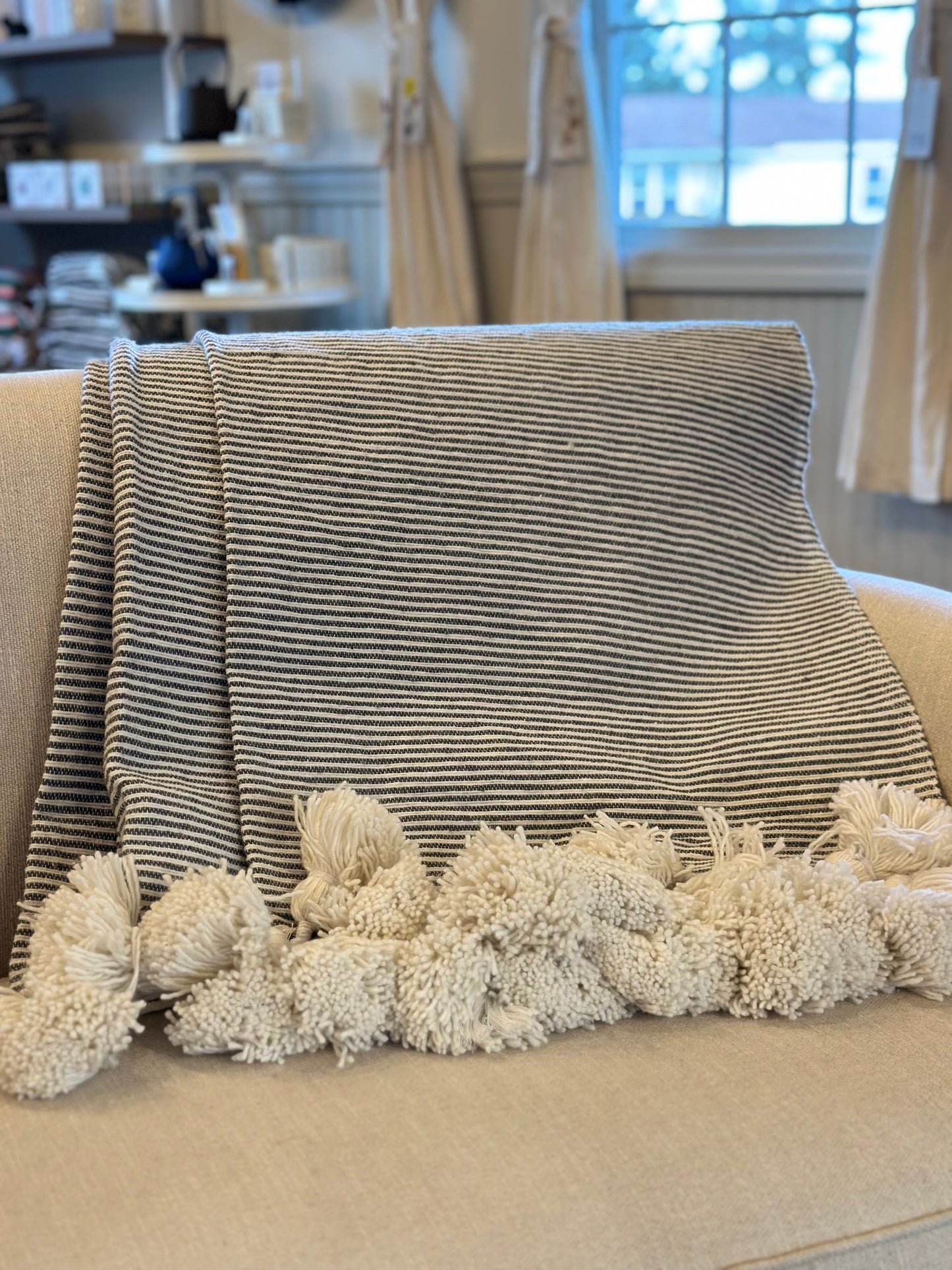 Mega Tassel Striped Throw