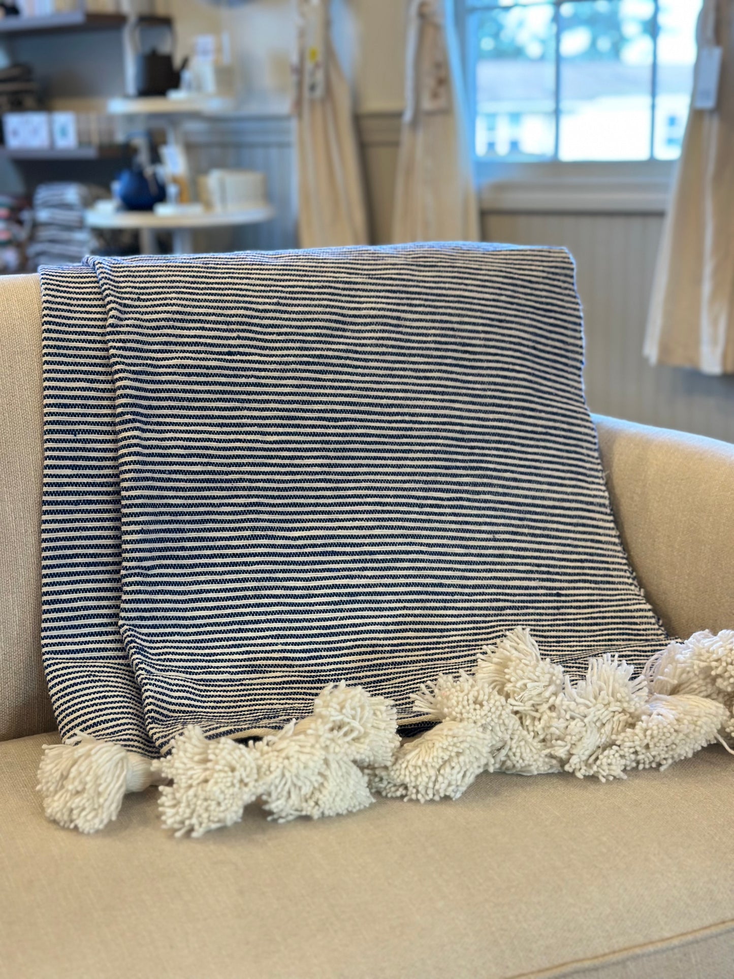 Mega Tassel Striped Throw