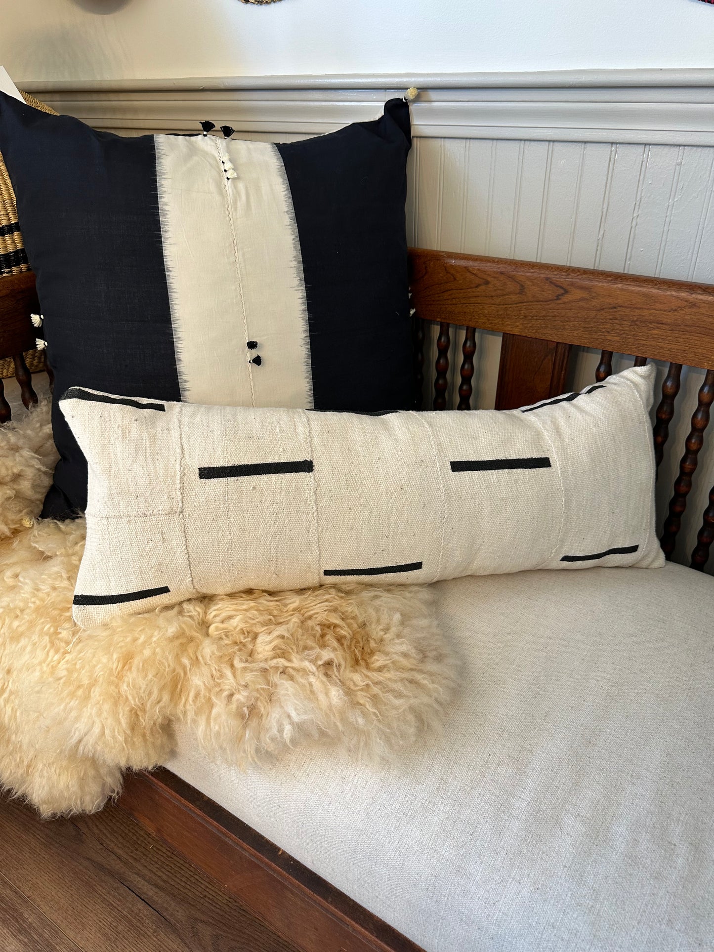Taaru Mud Cloth Pillow Covers - Painterly Stripes