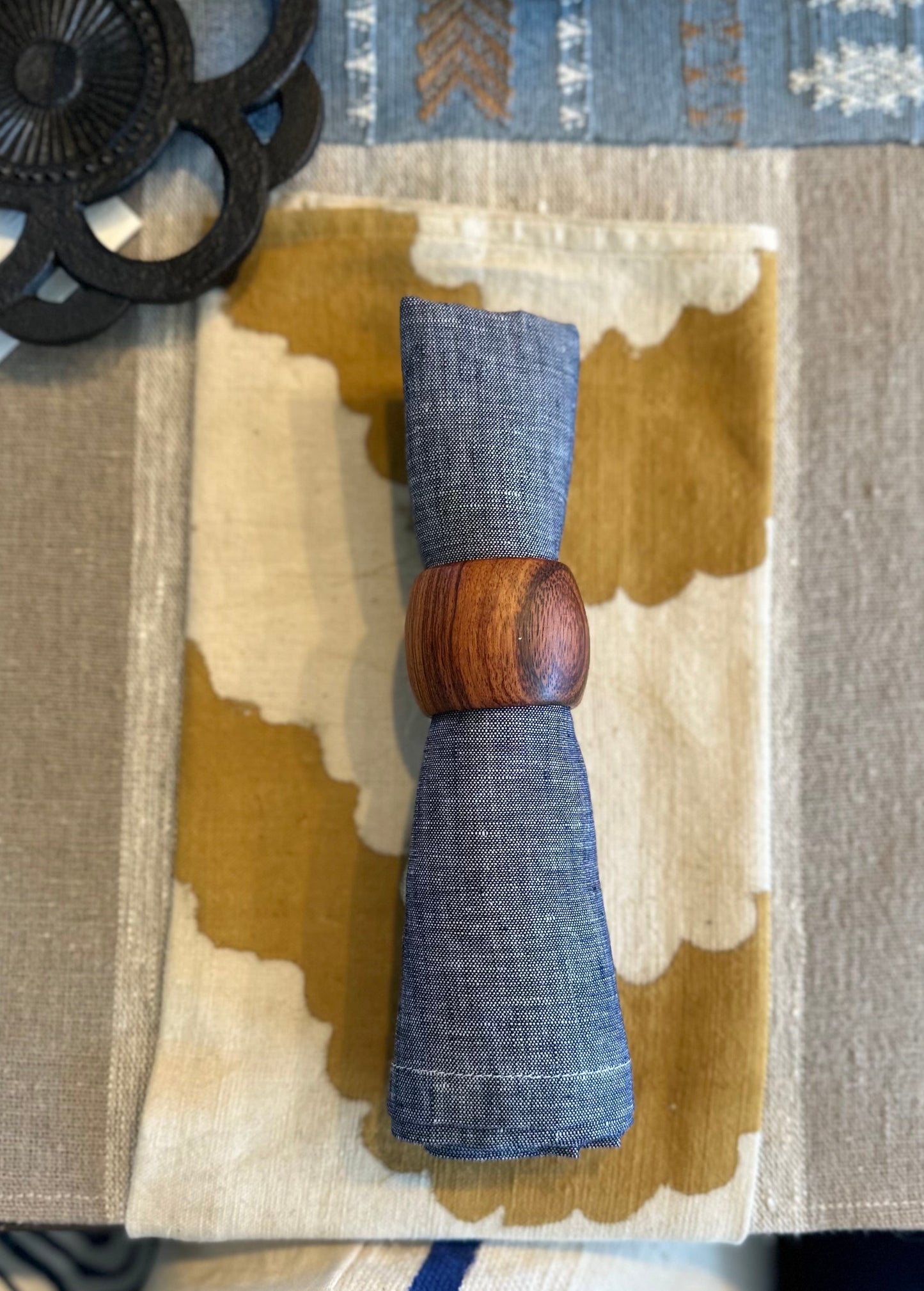 Mahogany Napkin Rings Set of 2