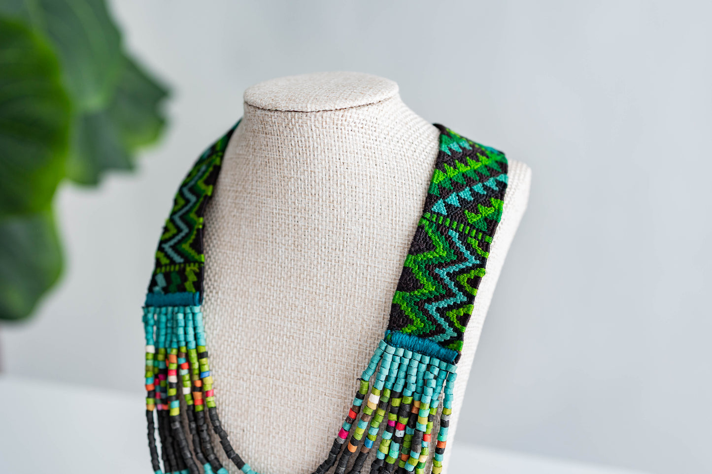 Ixchel Textile & Ceramic Necklace