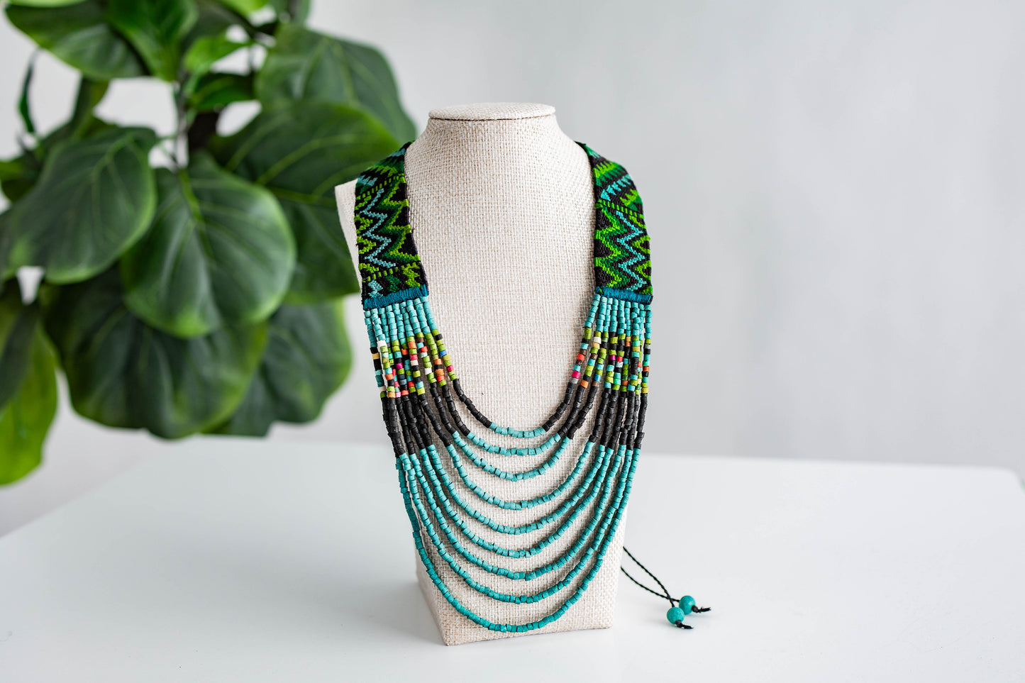 Ixchel Textile & Ceramic Necklace