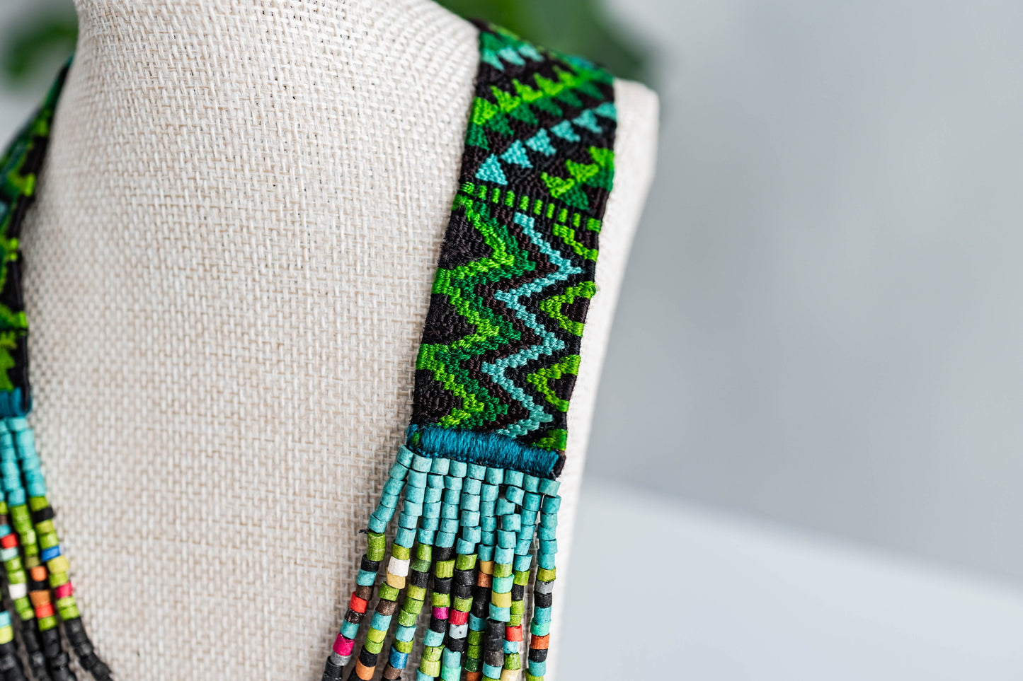 Ixchel Textile & Ceramic Necklace