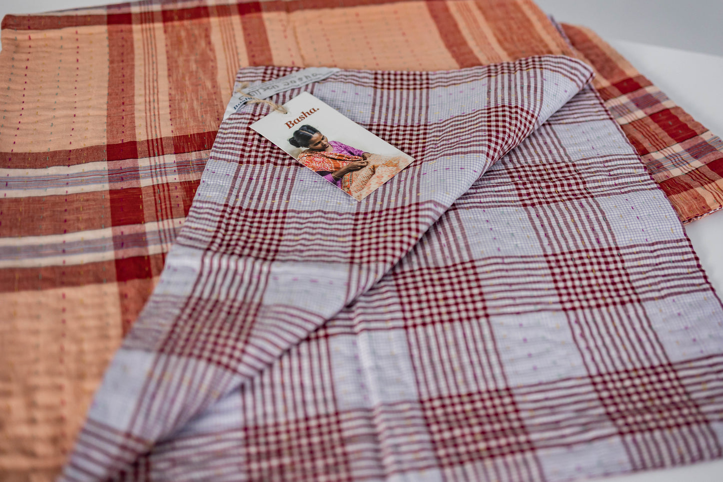 Basha Baby Plaid Kantha Quilt