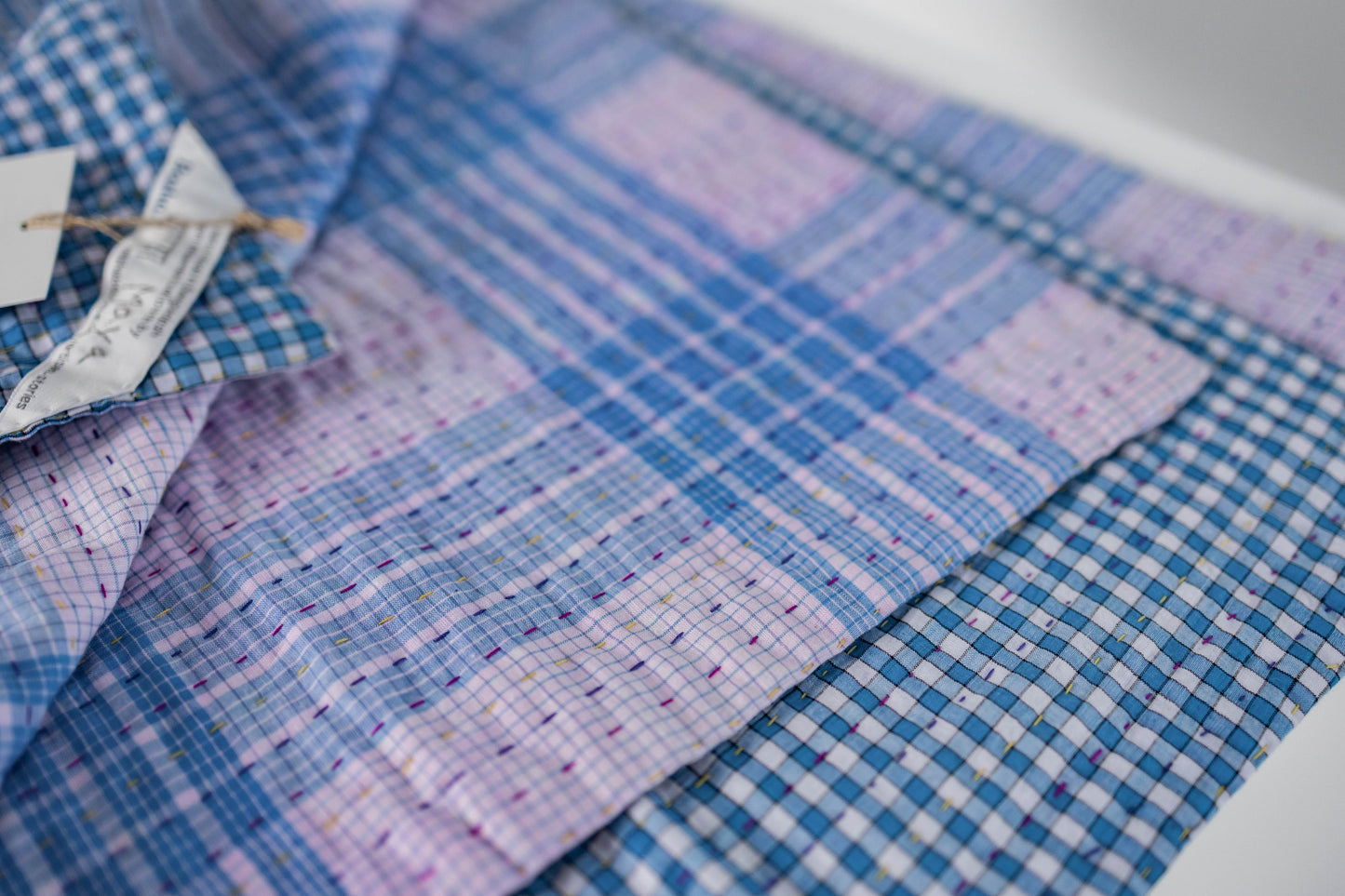 Basha Baby Plaid Kantha Quilt