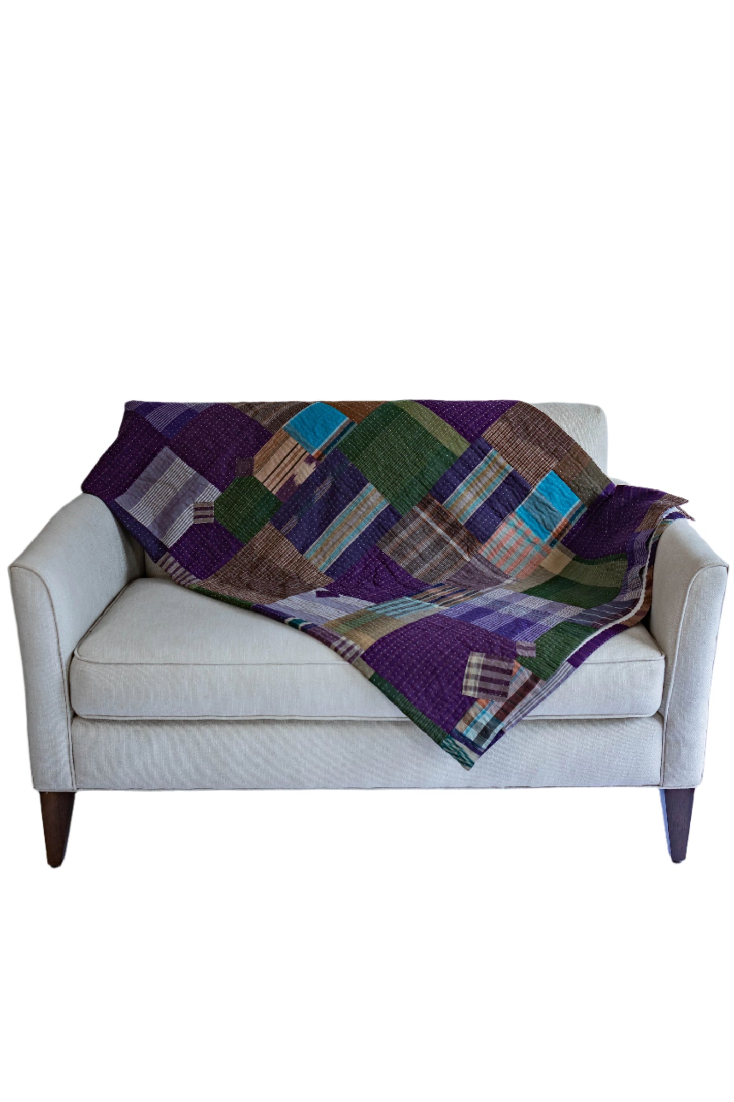 Plaid Kantha Quilt