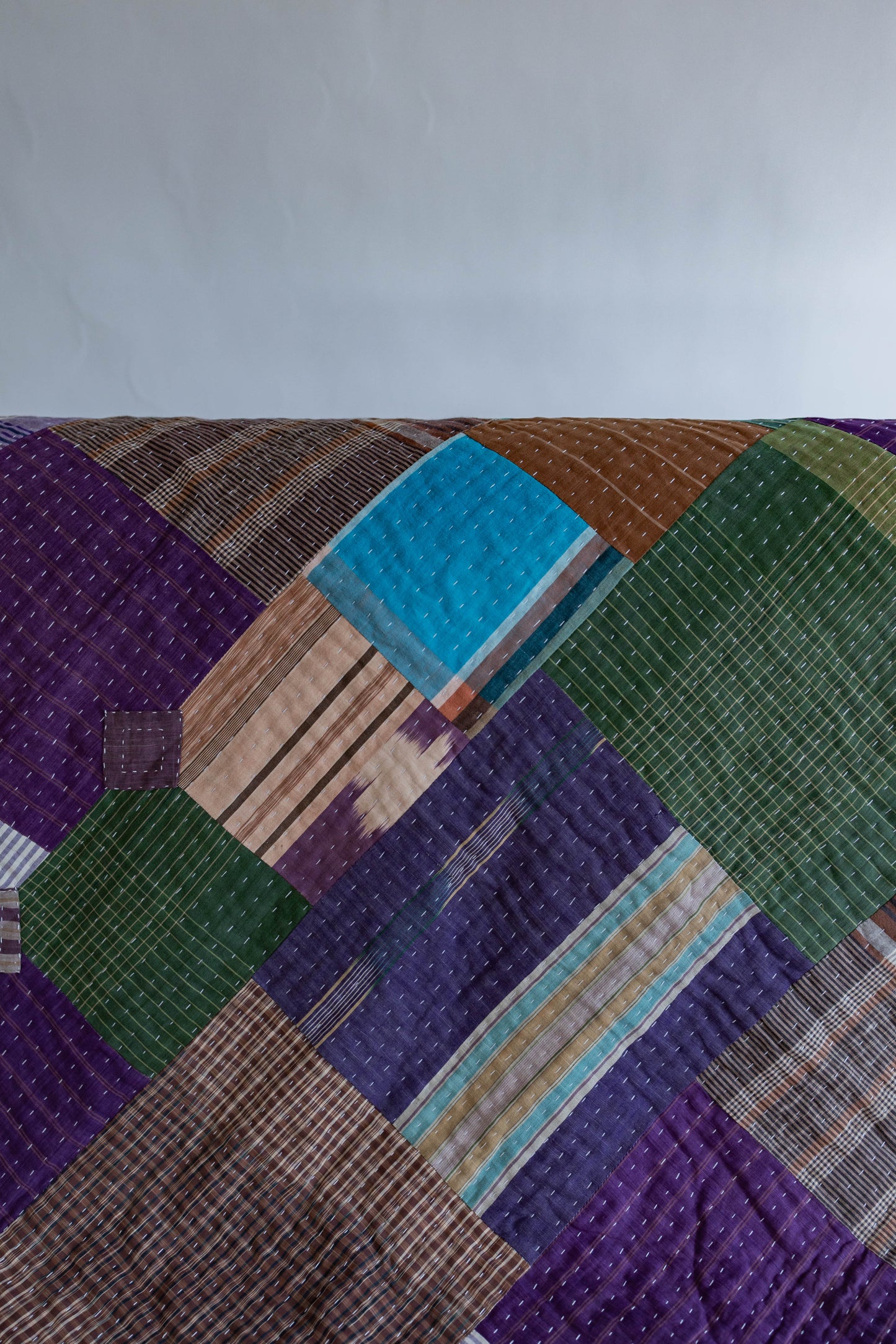 Plaid Kantha Quilt