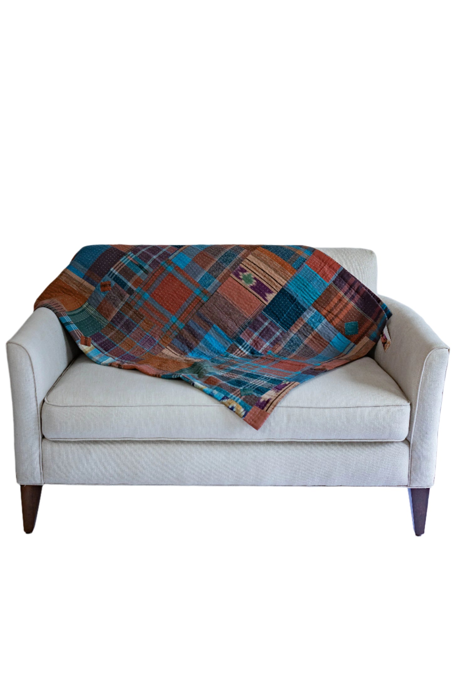 Plaid Kantha Quilt
