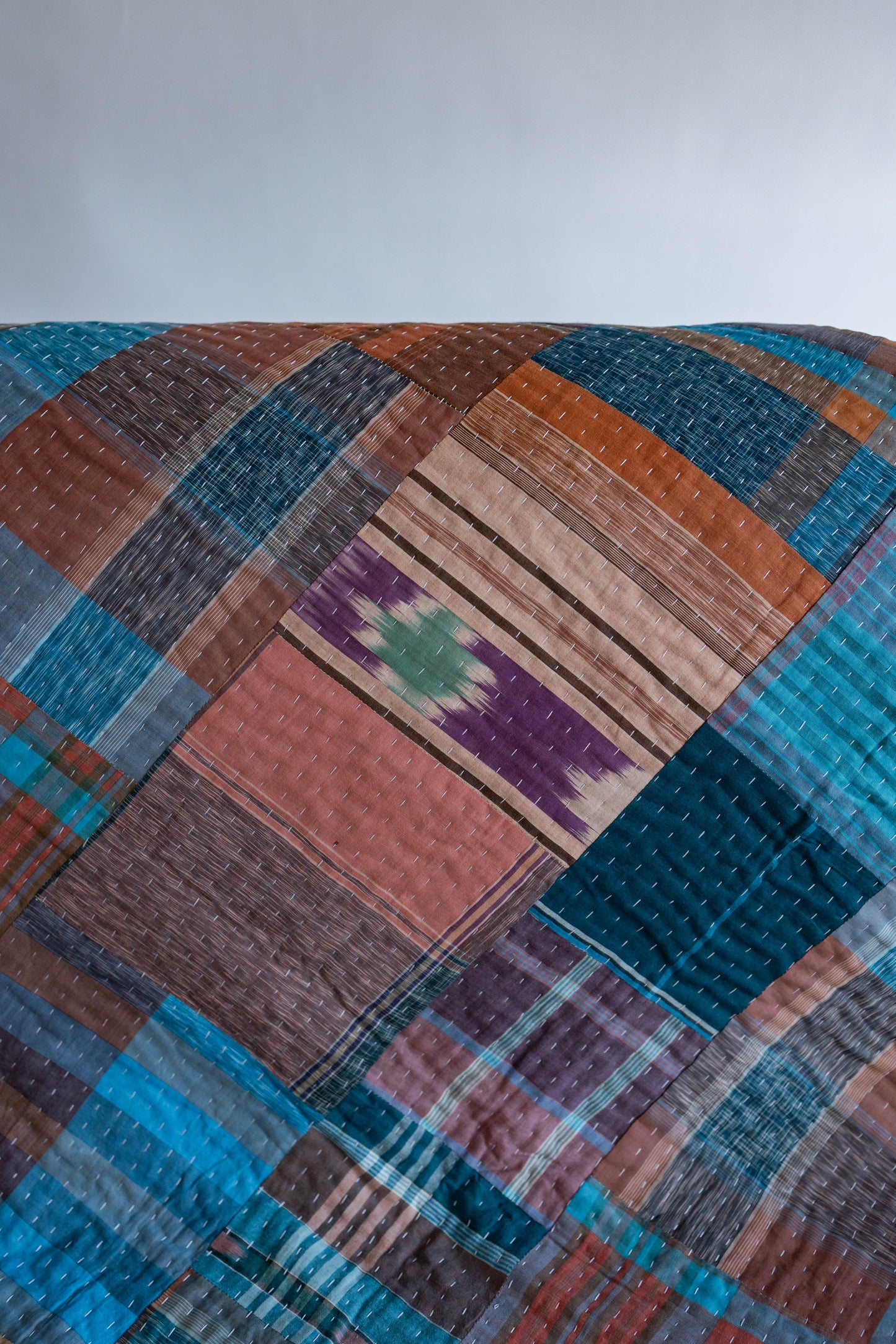 Plaid Kantha Quilt