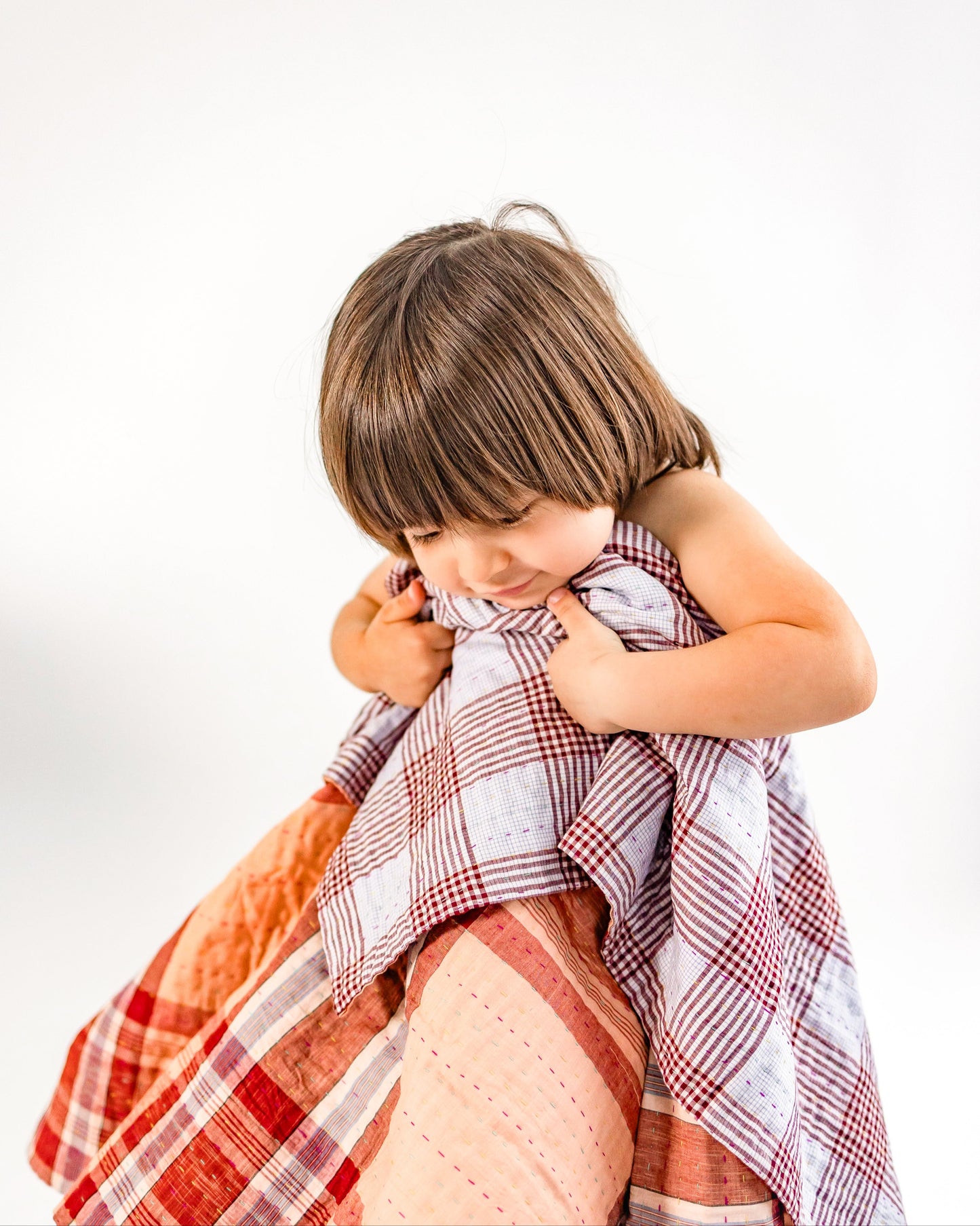 Basha Baby Plaid Kantha Quilt