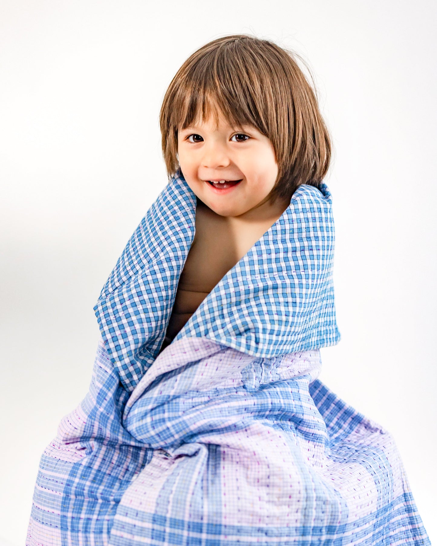 Basha Baby Plaid Kantha Quilt