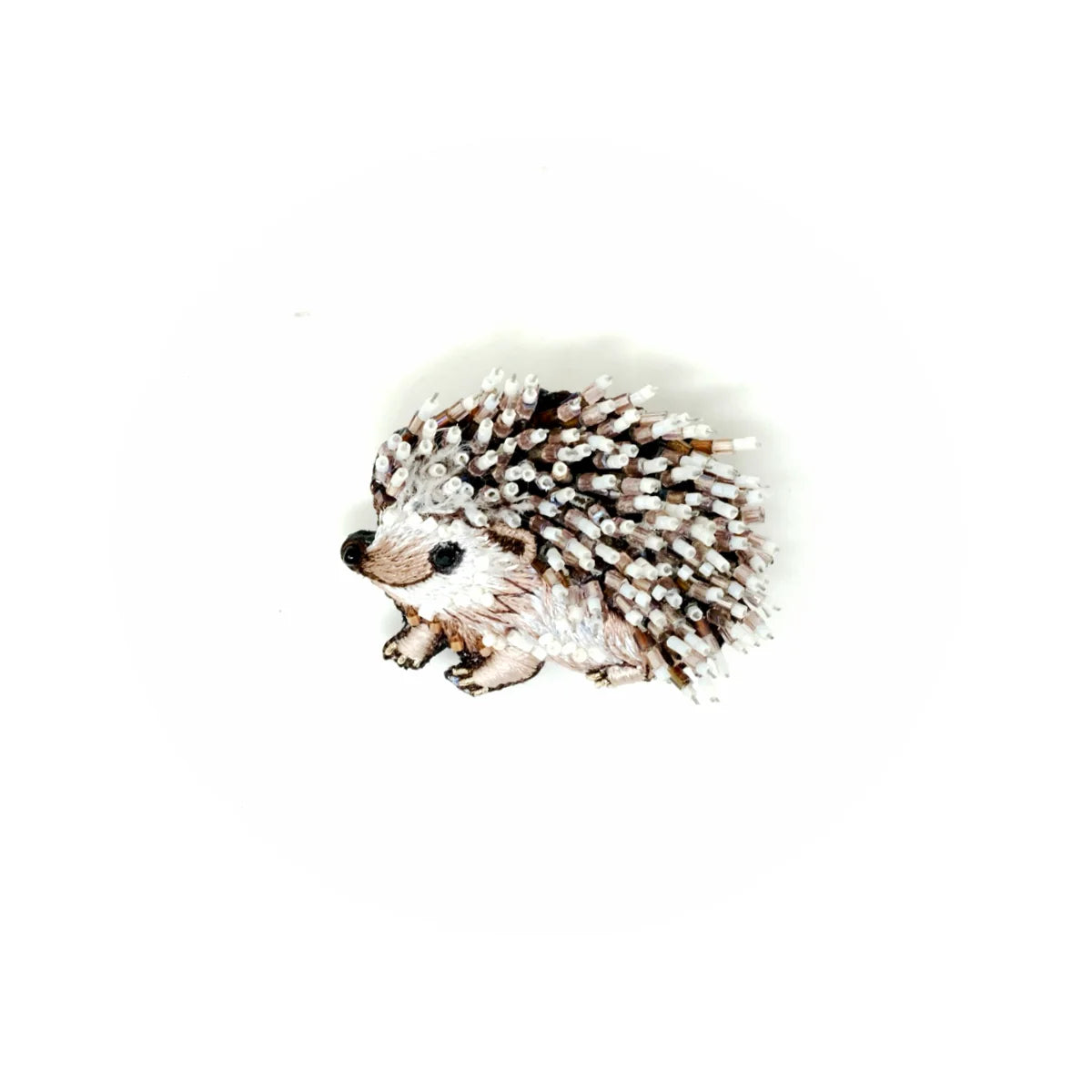 White Breasted Hedgehog Brooch Pin