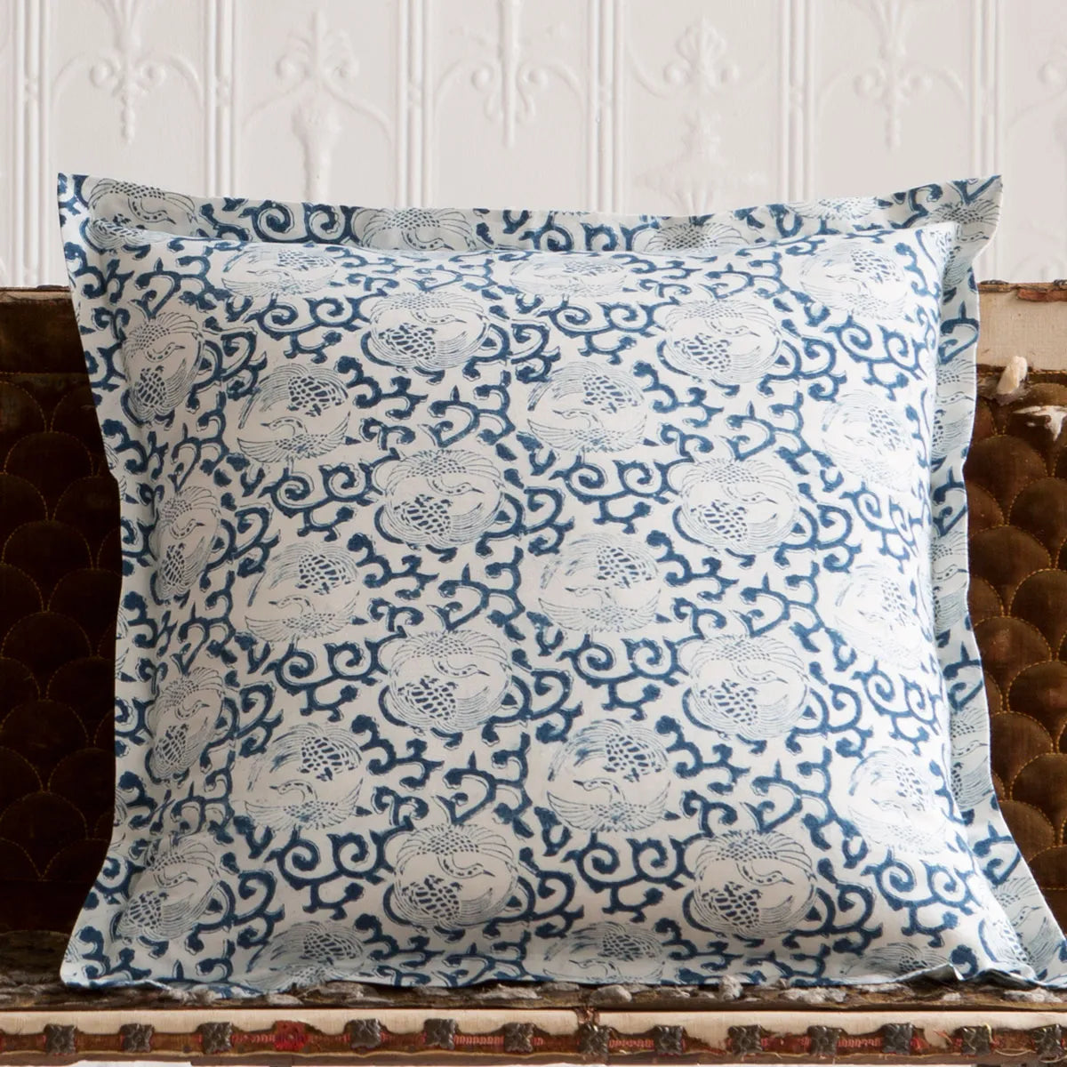 Cranes Deco Pillow with Flange