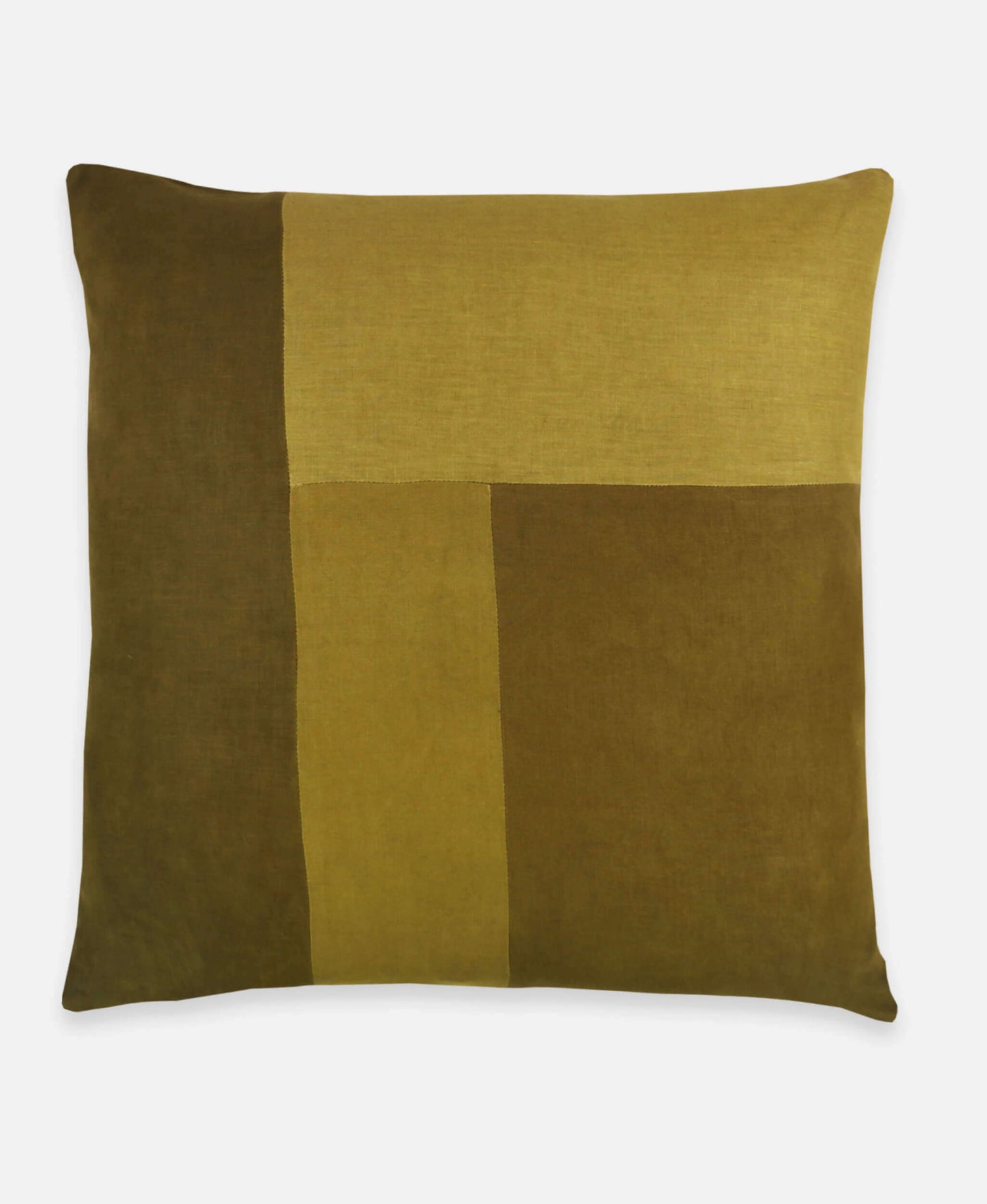 Naturally Dyed Colorblock Throw Pillow Green