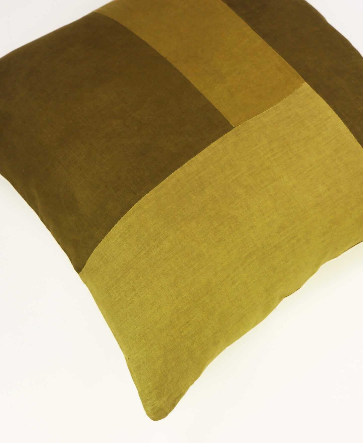 Naturally Dyed Colorblock Throw Pillow Green