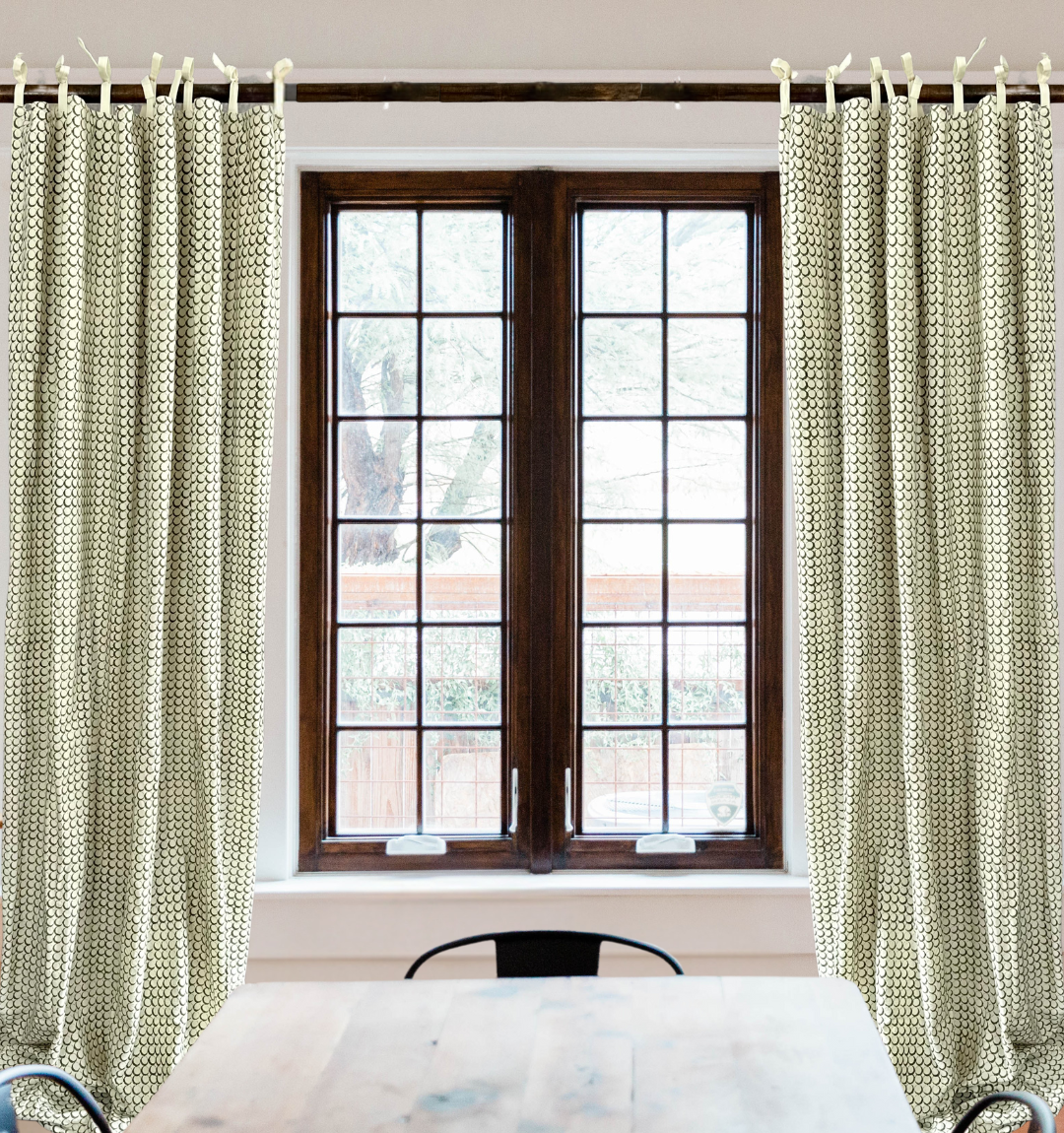 Elodie Curtain Panel - Olive Green