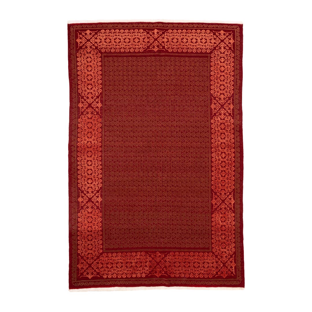 Red Arabesque hand-knotted carpet