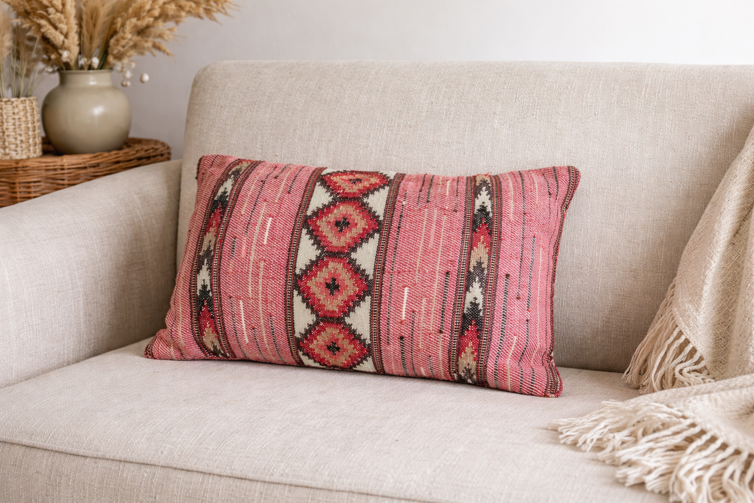 Tenzin Wool Pillow Dusty Pink