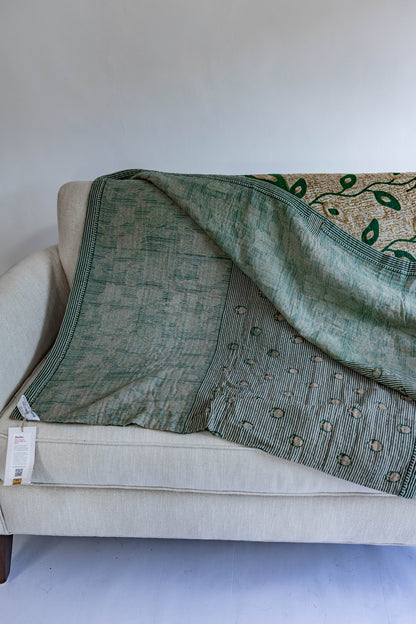 Upcycled Sari Kantha Quilt
