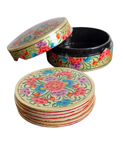 Kashmiri Papier-Mâché Coaster Set (6)