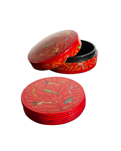 Kashmiri Papier-Mâché Coaster Set (6)