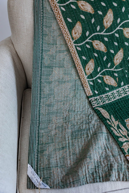 Upcycled Sari Kantha Quilt