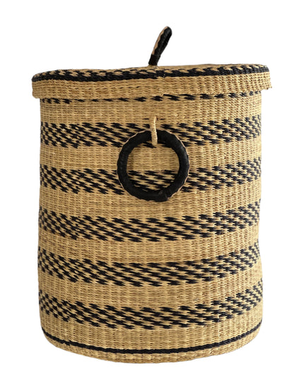Bolga Hamper Basket - Stripe
