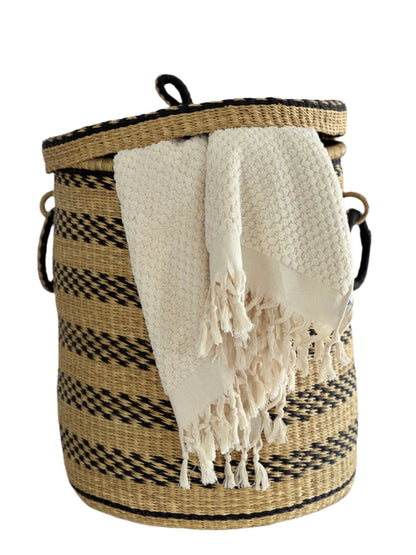 Bolga Hamper Basket - Stripe