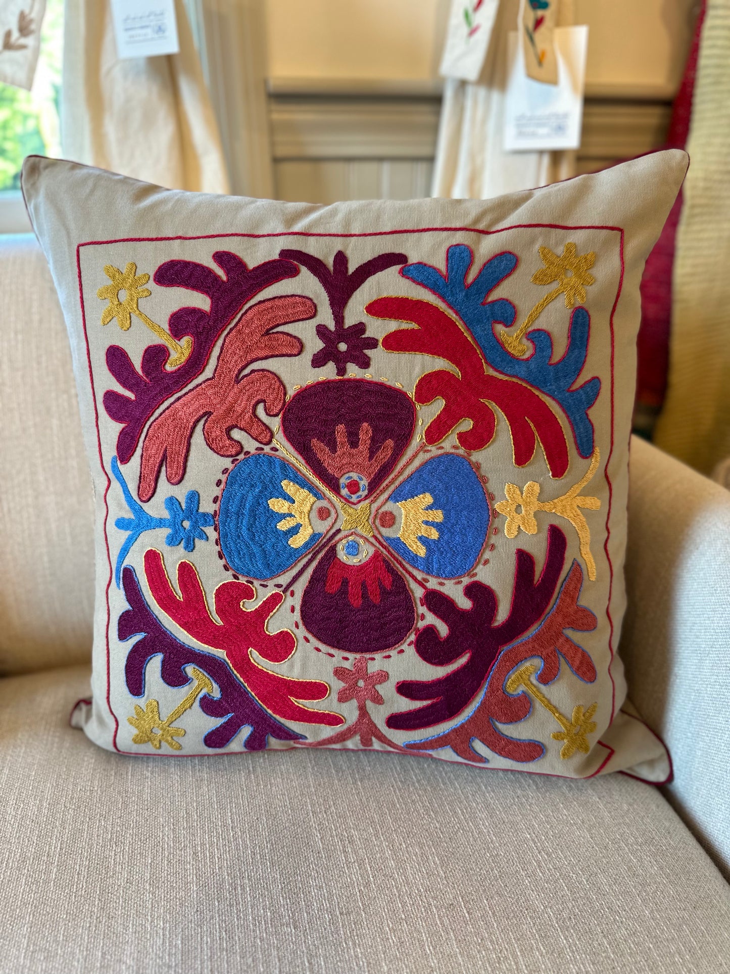 Aydar Kyrgyz Embroidered Pillow