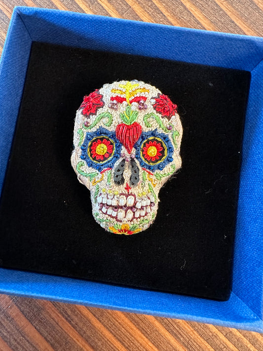 Sugar Skull Brooch Pin